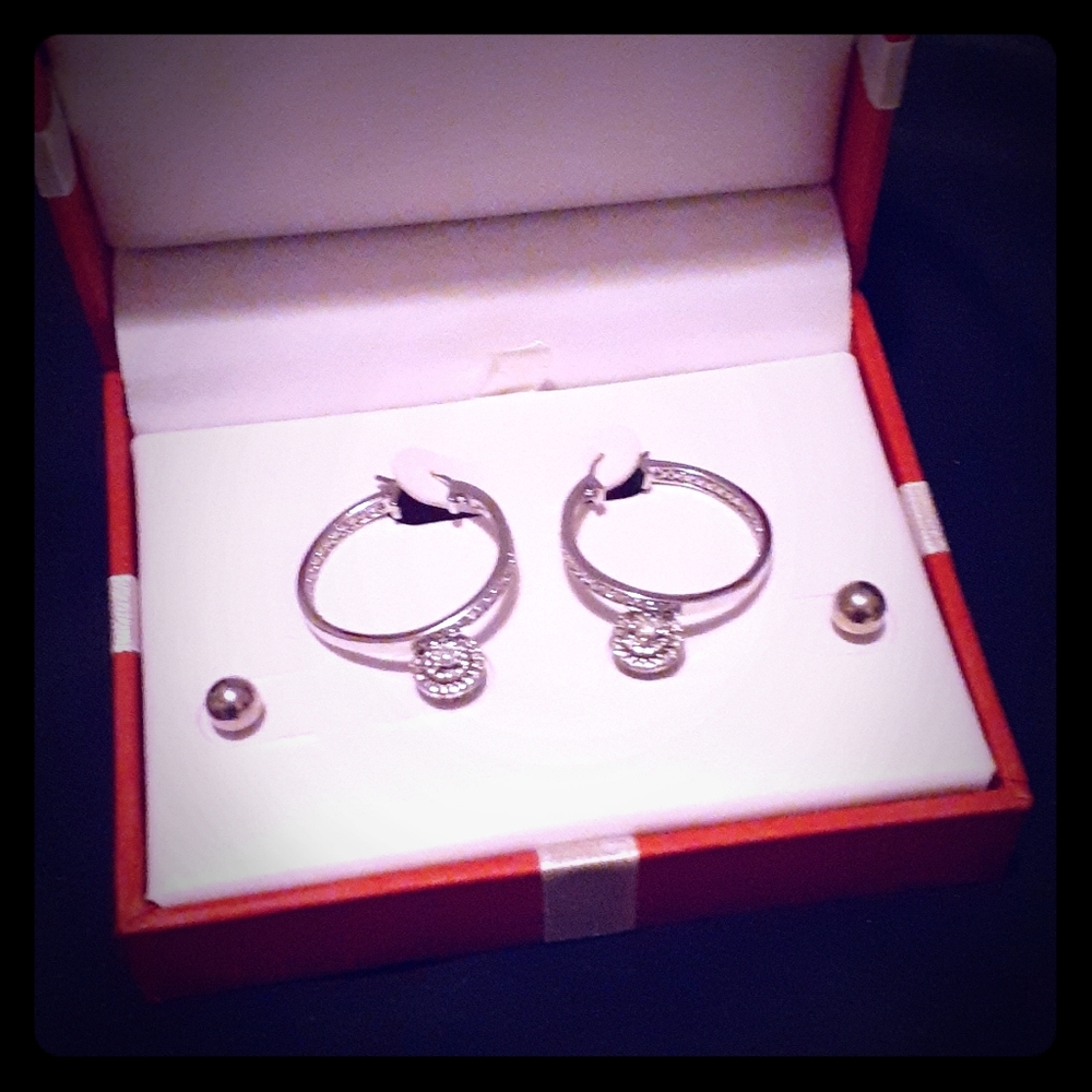 1/4 ctw Diamond Sterling Silver 3-Earring Set